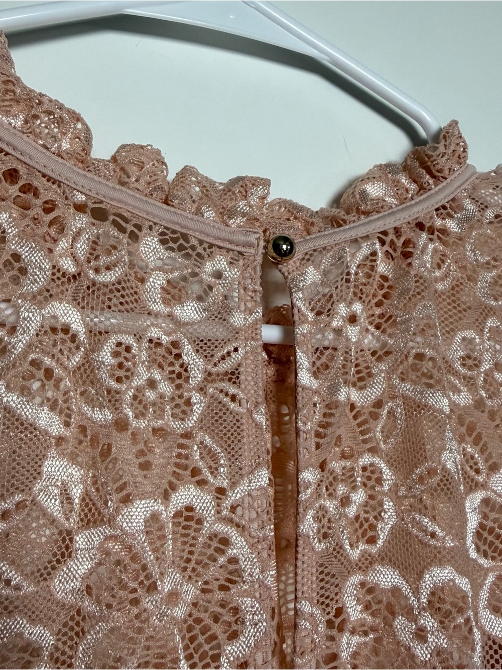 NWT WHBM White House Black Market Sepia Rose Lace Sleeveless Blouse Top XL - Picture 4 of 7